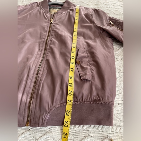 Ci Sono Dusty Lavender Bomber Jacket with Gold Detail Women’s Size Small - Picture 11 of 16